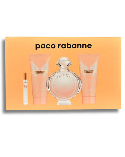 Coffret Rabanne Olympea – Parfum + Lotion Corporelle 100ml + Gel Douche 100ml + EDT 20ml